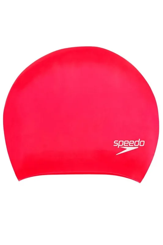 Speedo Long Hair Silicone Swimming Cap in Pink Pink