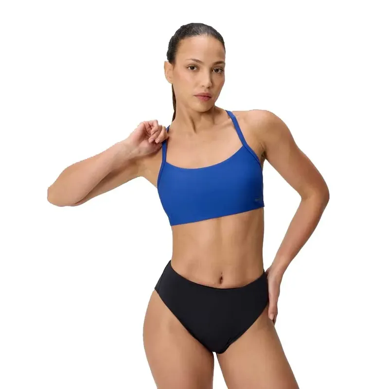 Speedo Solid Racerback Bikini Top Zaffre Blue XS Women