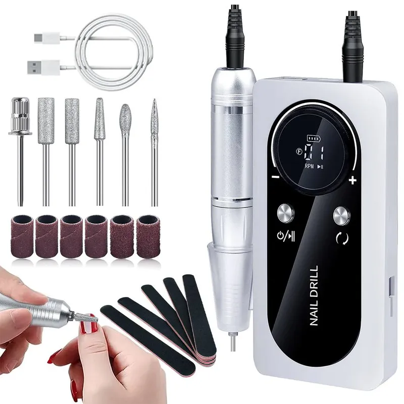 Spetlek Electric Cordless Nail Drill Machine in White - White
