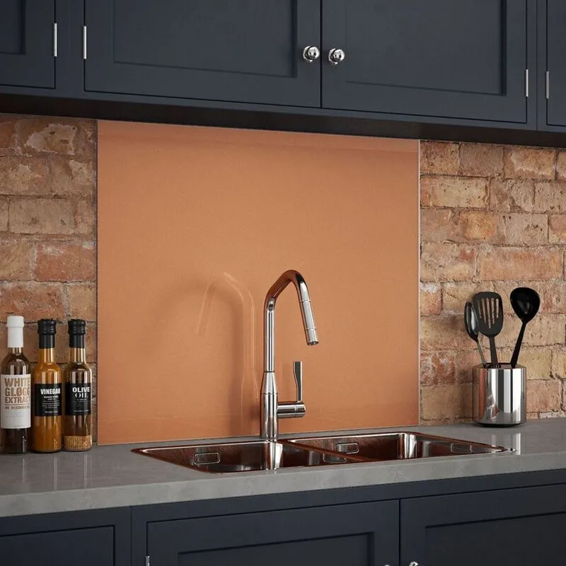 Splashback Copper 6mm Glass Kitchen Backsplash 900mm x 750mm