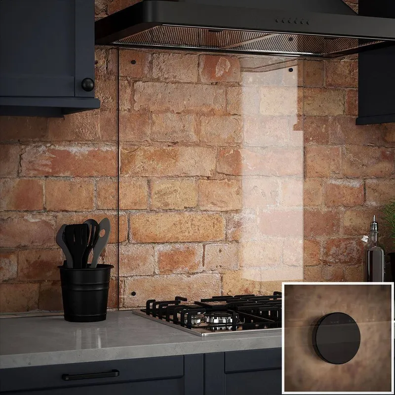 Splashback Crystal Clear Indoor Toughened Glass Kitchen s 600mm x 750mm Clear