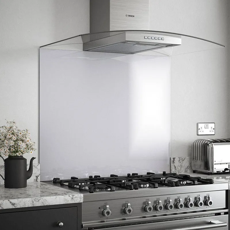 Splashback Platinum Glass Indoor Self Adhesive Kitchen s 900mm x 750mm in Grey Grey