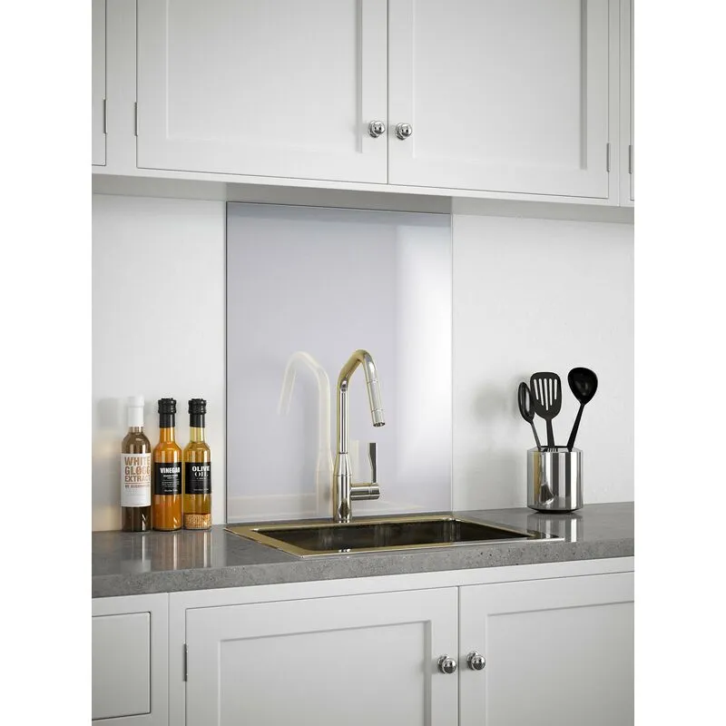 Splashback Platinum Glass Kitchen Backsplash 600mm x 750mm