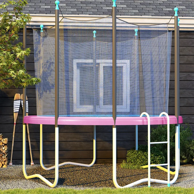Sportnow 10FT Trampoline Pad Spring Cover, Waterproof, Pink Pink