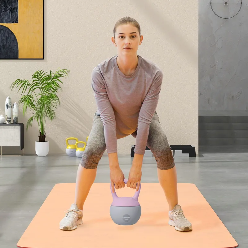 Sportnow 10KG Kettlebell w/ Soft Body & Non-Slip Handle in Purple Purple 10kg