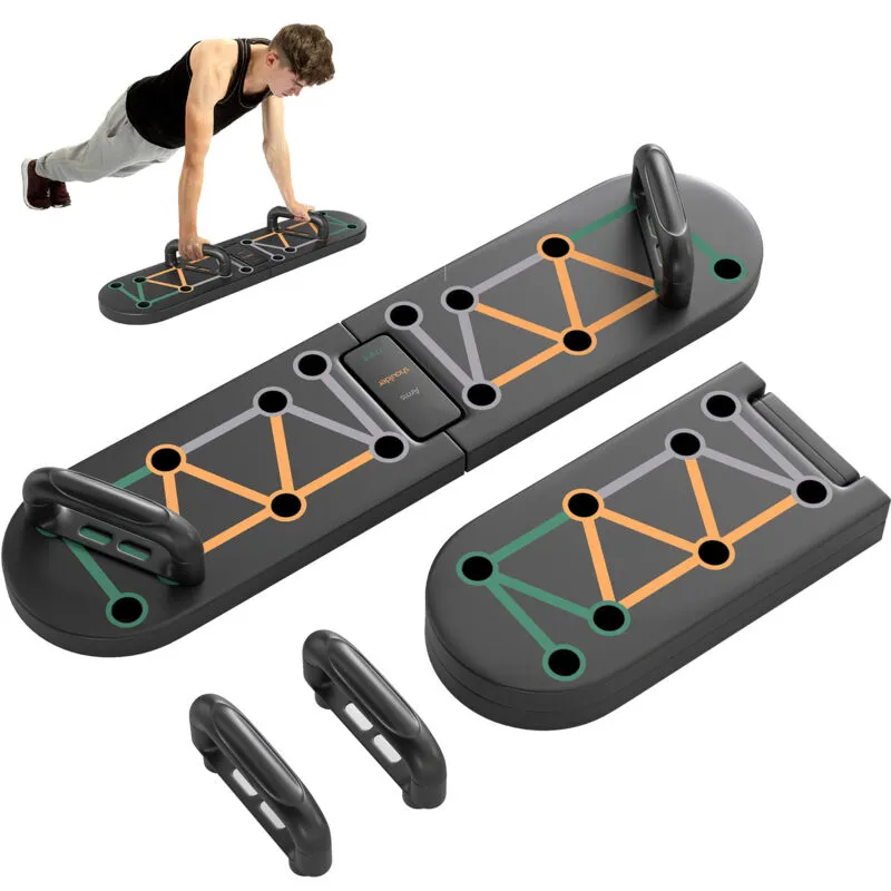 Sportnow - 11-in-1 Foldable Push Up Board, Press Up Handles for Home Gym