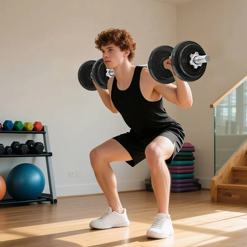 Sportnow 2-in-1 Adjustable Dumbbells Set, 20kg Weights Dumbbells Set in Grey Grey 20kg