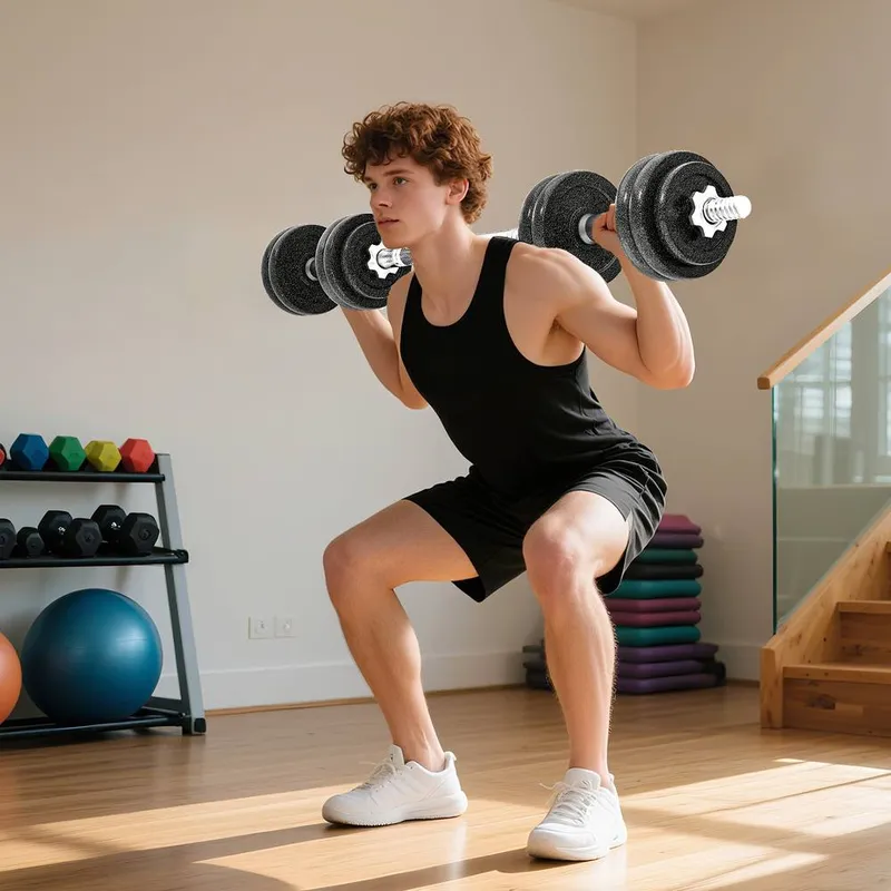 Sportnow 2-in-1 Adjustable Dumbbells Set, 30kg Weights Dumbbells Set in Grey Grey