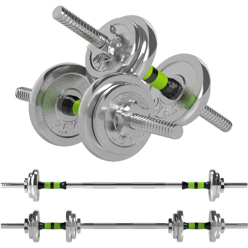 Sportnow - 20kg 2-in-1 Adjustable Weights Dumbbells Set for Home Gym