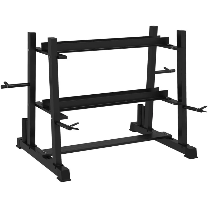 Sportnow - 3-Tier Dumbbell Rack for Dumbbells, Kettlebells&Plates (Rack Only)