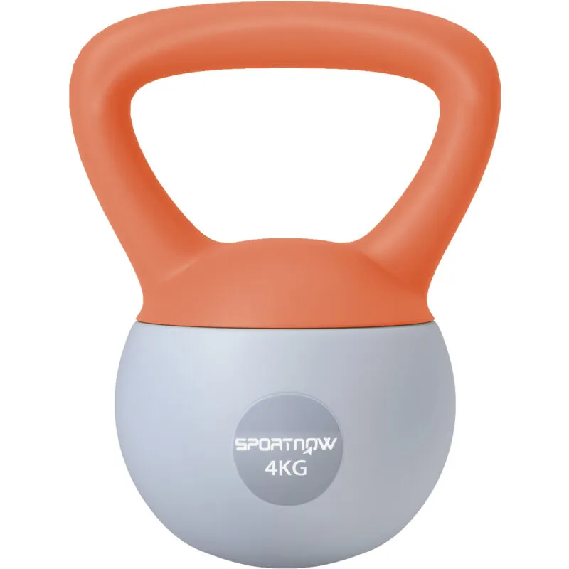 Sportnow Unisex 4KG Kettlebell w/ Soft Body & Non-Slip Handle in Orange Orange female