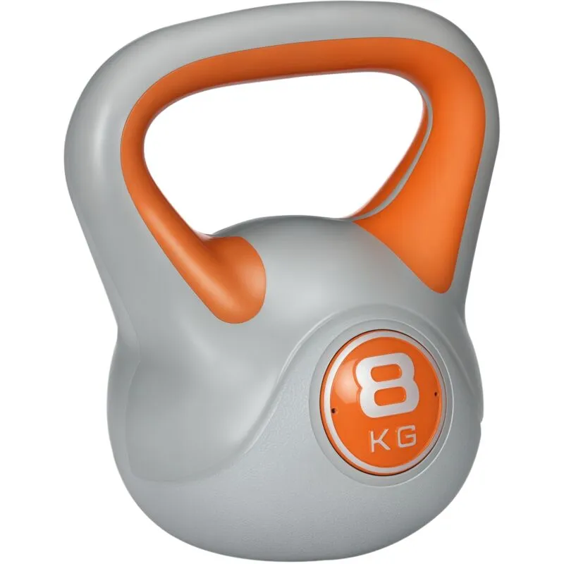 Sportnow Unisex 8kg Kettle Bell w/ Handle for Home Gym, Orange & Grey Orange female
