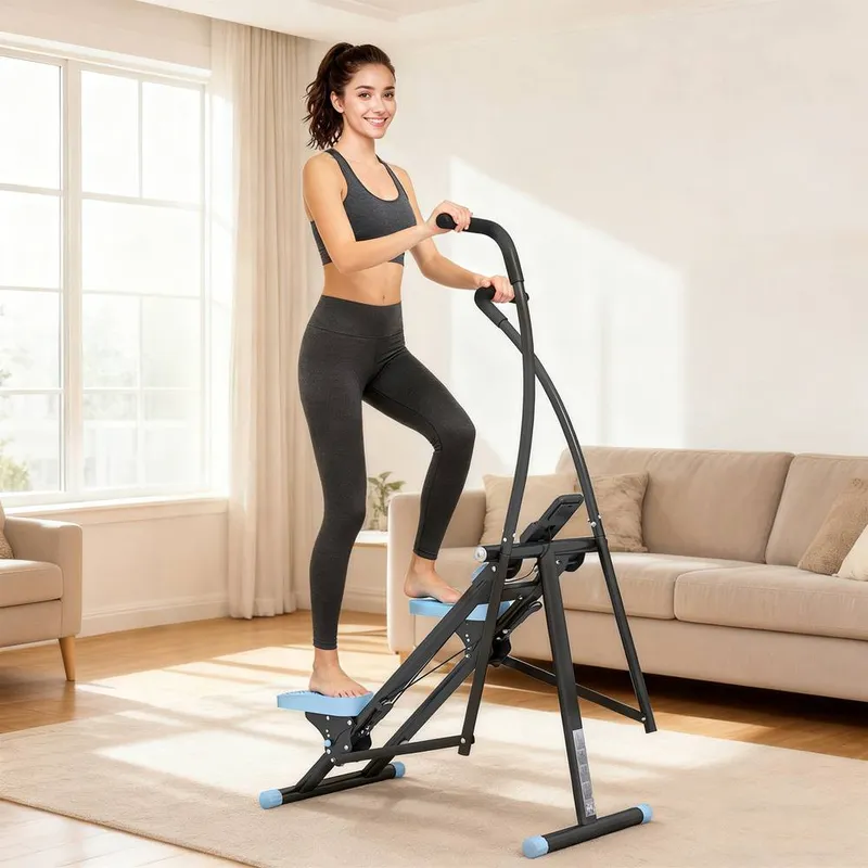 Sportnow Stair Stepper for Home Gym Exercise, Vertical Climber Machine in Black Black