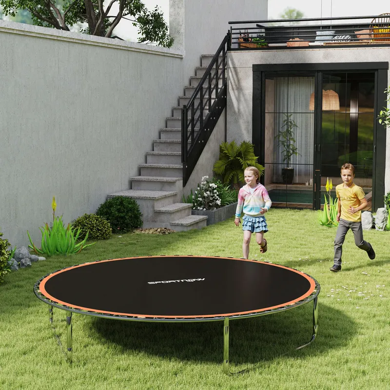 Sportnow Trampoline Mat with 42 V-Hooks, for 8ft Trampoline in Orange Size: Standard Orange Standard