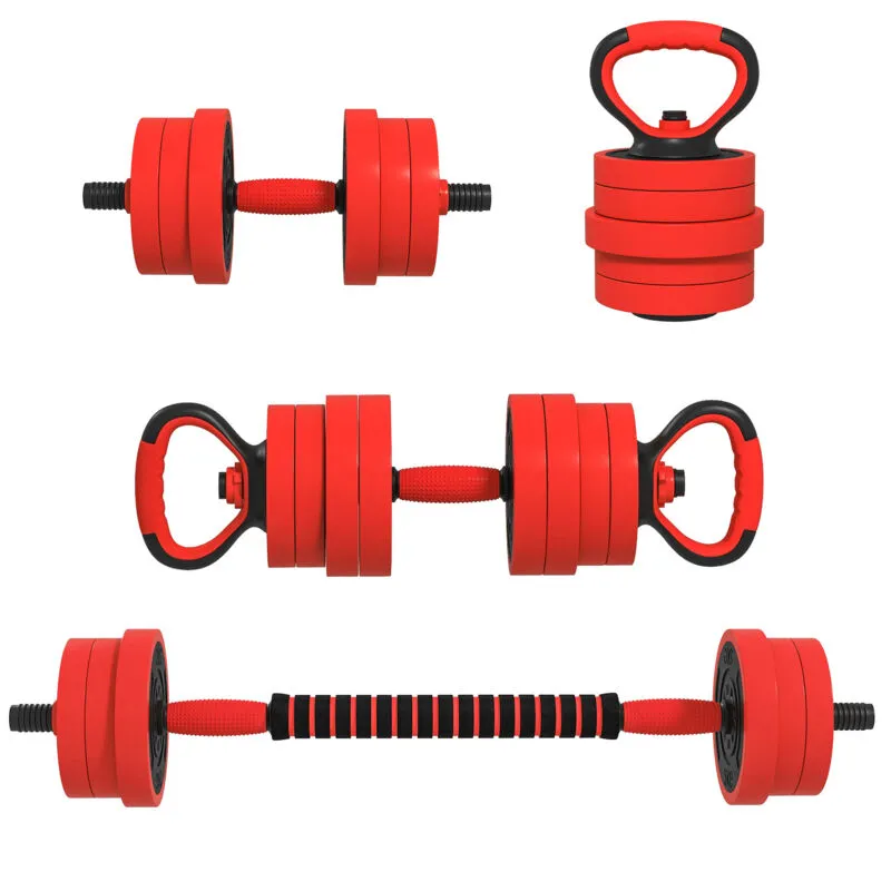 Sportnow - Weight Dumbbells Set, Barbell, Kettlebell, Push Up Stand, 20kg