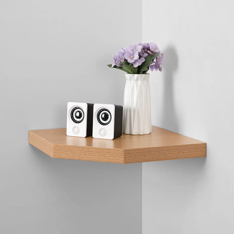 Spot ON Dealz Corner Floating Shelves Oak Wall Shelf Wooden in Light Oak Light Oak
