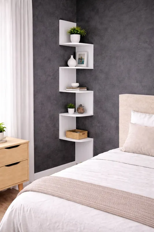 Spot ON Dealz Lucca 5 Tier Wall Mounted Corner Shelf in White Size: 1 Pack White