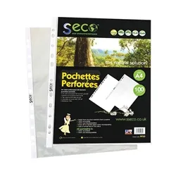 Sseco Stewart Superior Eco Punch Pocket Clear (100 Pack) PP50