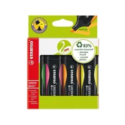Stabilo Green Boss Highlighters Assorted Pastel (Pack of 4) 1523155