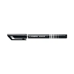 Stabilo Sensor Cushion Tip Fineliner Pen Black (Pack of 10) 189/46
