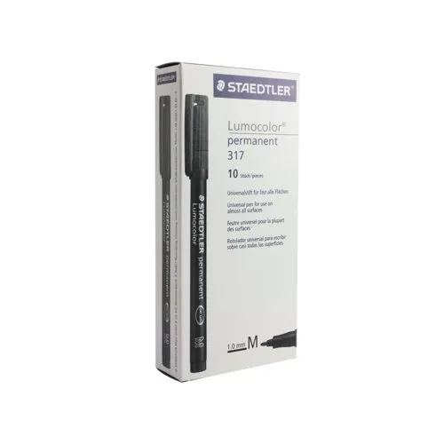 Staedtler Lumocolor Permanent Pen Medium Black [Pack 10] - 317-9