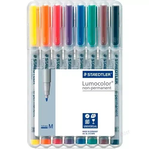 Staedtler Lumocolour Universal Pen Water Soluble Medium - 315-WP8