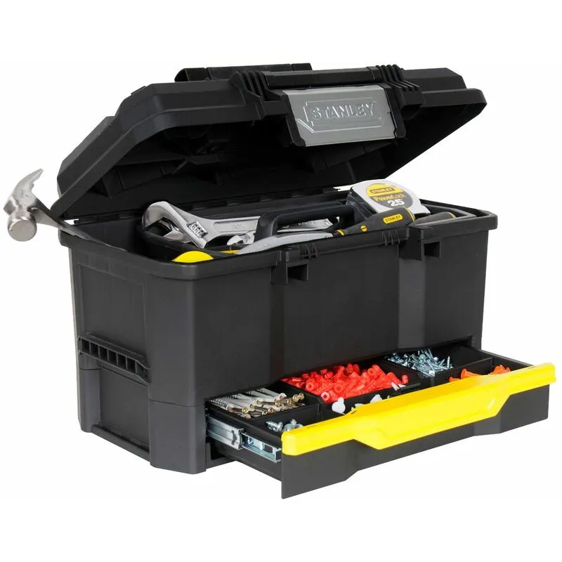 Stanley One Touch Plastic Tool Box 480mm