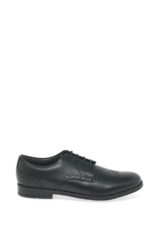 Start Rite 'Brogue' Senior School Shoes in Black Size: 9G Black