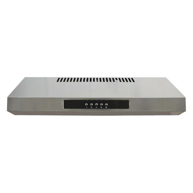 Statesman Wide Visor Cooker Hood, Top Vent Ducting in Silver Silver
