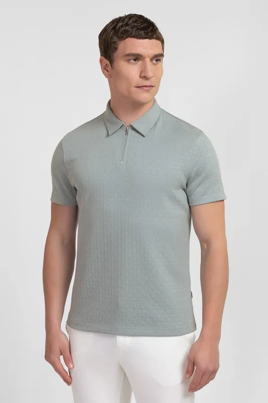 Steel & Jelly Crofton Mens Tile Textured Polo Shirt