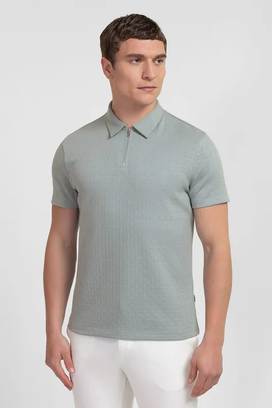 Steel & Jelly Crofton Mens Tile Textured Polo Shirt