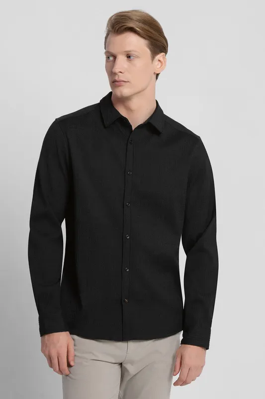Steel & Jelly Mens Texture Long Sleeve Shirt