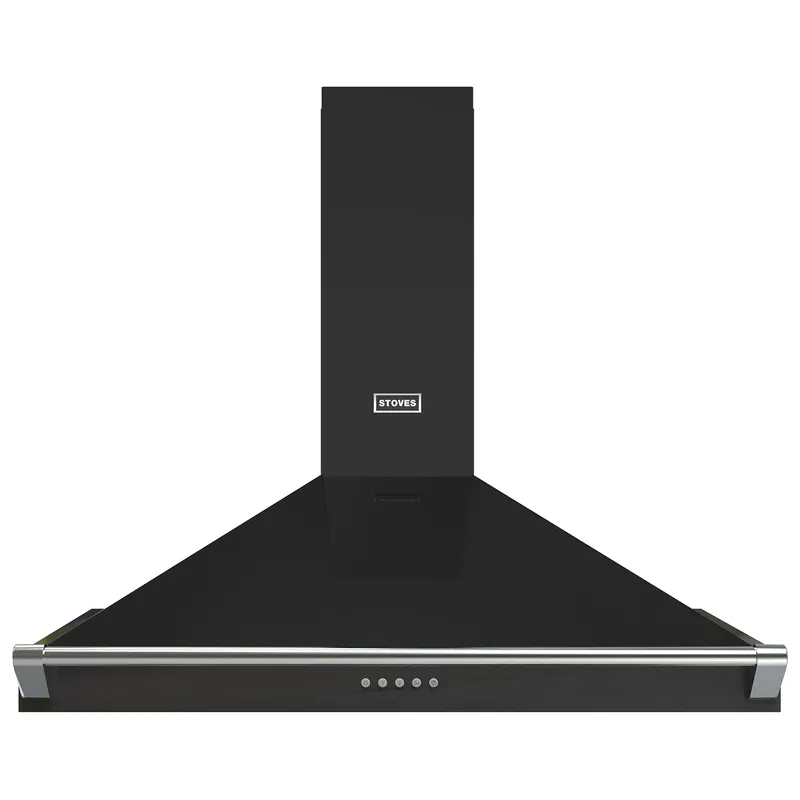 Stoves 444411660 110cm Richmond Pyramid Chimney Hood in Black with Chr