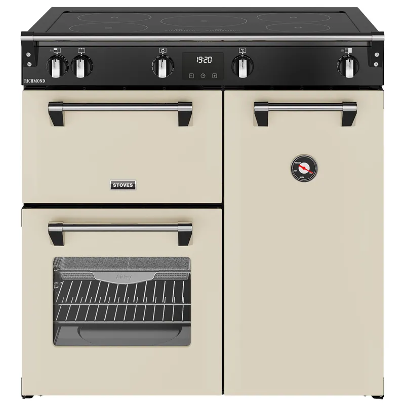 Stoves Richmond 90Ei Tch 90cm wide Electric Range Cooker with Induction Hob - Cream - A/A/A Rated, Cream