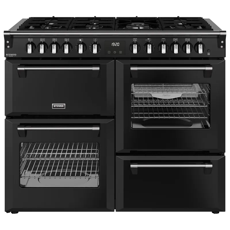 Stoves ST DX Rca Rich 110DF Blk 11876 Richmond DX 110cm Dual Fuel Range Cooker - Black