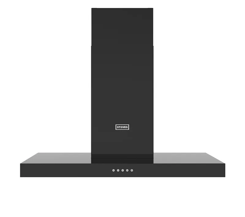 Stoves Sterling 90T Flat Chimney Cooker Hood - Black