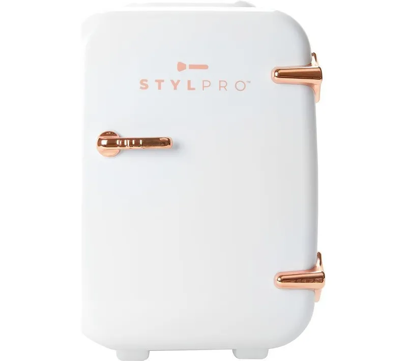 Stylpro Beauty Fridge - Rose Gold & White, White,Gold