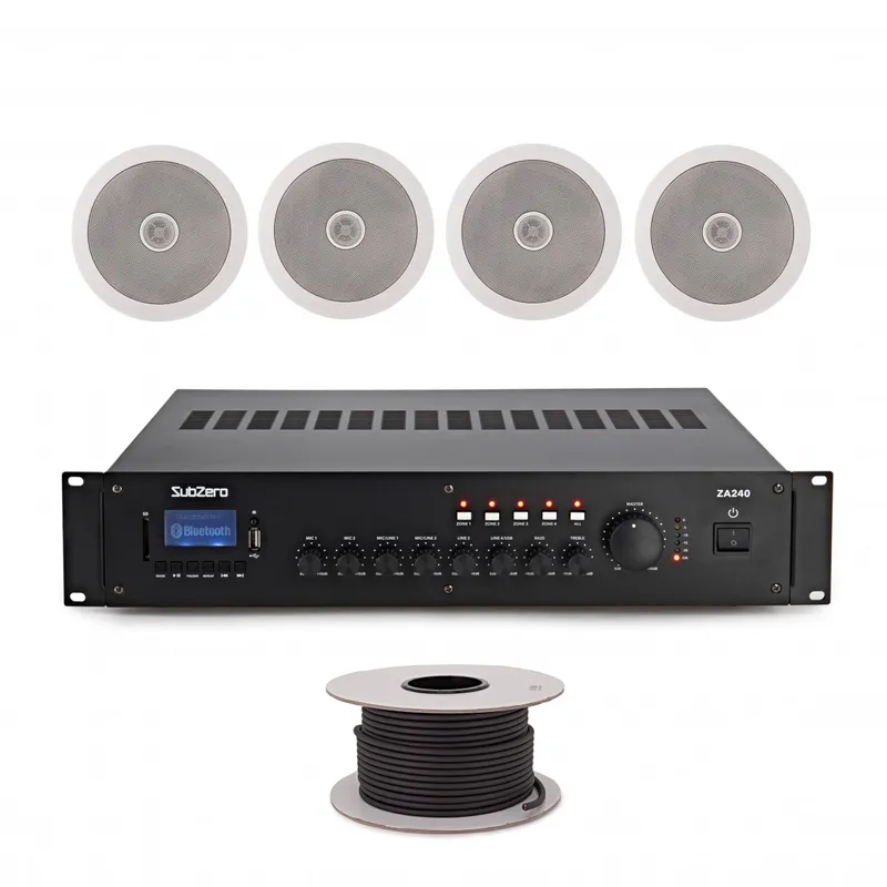 SubZero 80W 100V 8" Zone Ceiling Speaker System