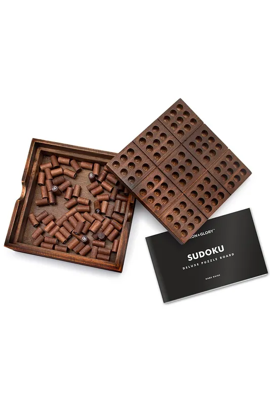 Suck UK Iron & Glory Wooden Sudoku Set Multicolor