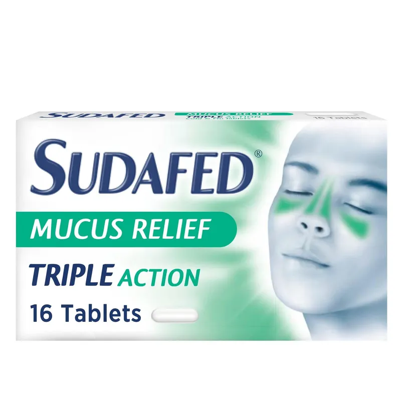 Sudafed mucus relief triple action tablets