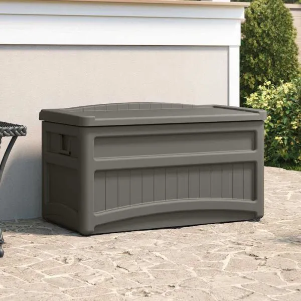 Rowlinsons 276L Storage Box - Resin - L60 x W117 x H65 cm - Stone Grey Grey