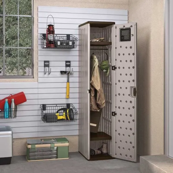 Rowlinsons Haven Tall Storage Locker - Resin - L51 x W38 x H183 cm in Grey Grey