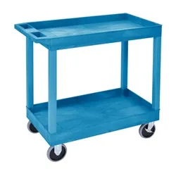 Super Strength Multi Purpose Trolley; 2 Trays; Swivel Castors; Blue