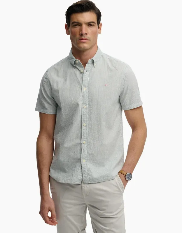 Shirt Superdry Classic Seersucker Beige 2XL