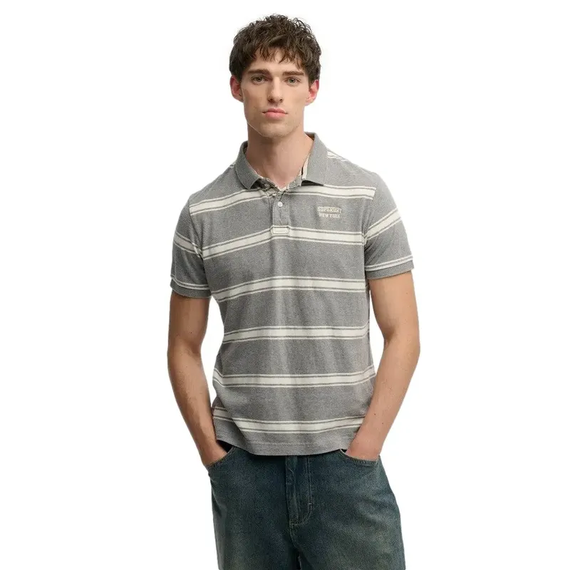 Striped polo shirt Superdry Vintage Gris 2XL