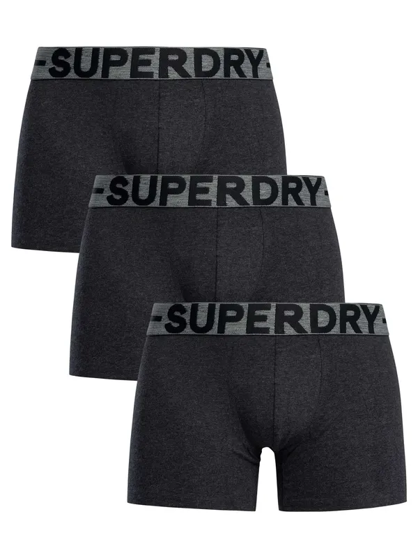 Superdry 3 Pack Organic Cotton Boxer Briefs - Black