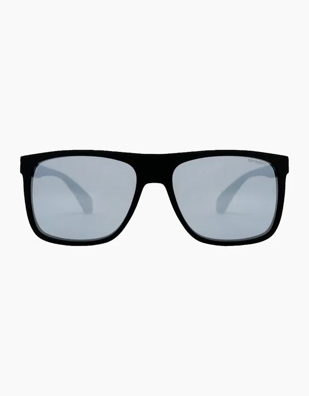 Superdry Mens Square Sports Sunglasses - Matte Black Mirror Lens - Size: One size