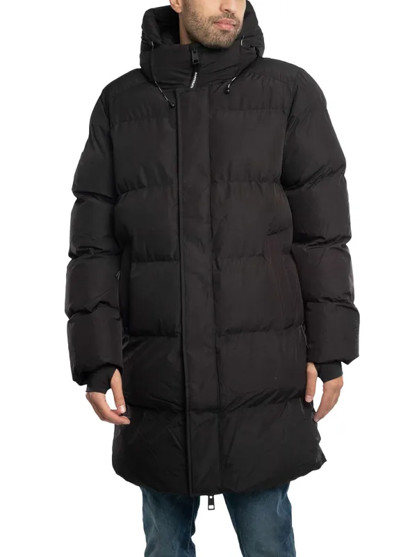 Superdry Sports Puffer Mid Jacket - Black - Male - Size: XL