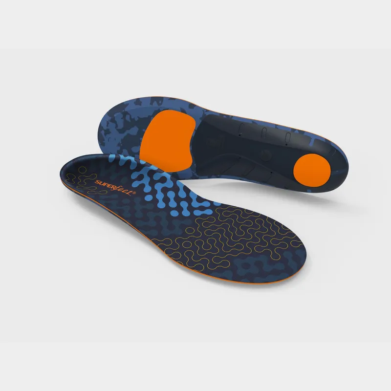 Superfeet Active Cushion Medium Arch Insoles, Navy 4-5.5