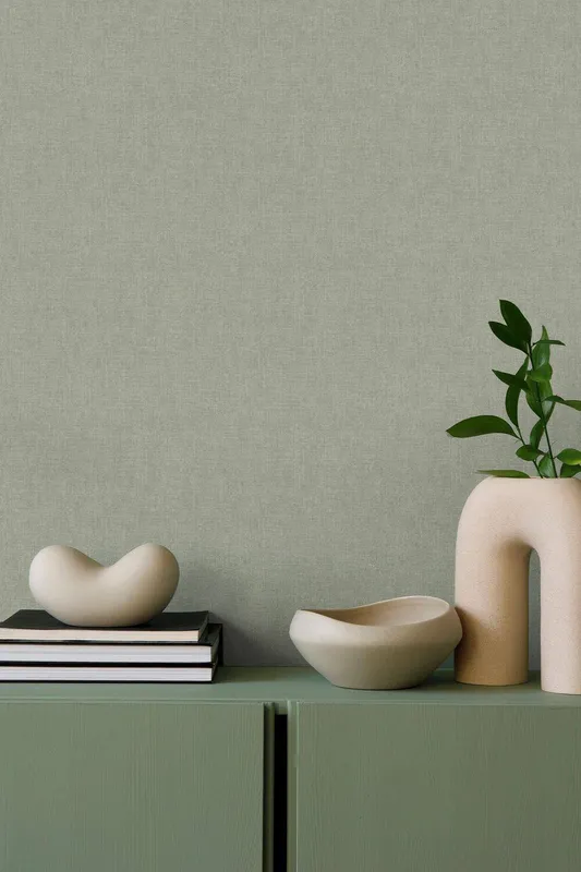 Superfresco Easy Azara Sage Green Texture Wallpaper - Green